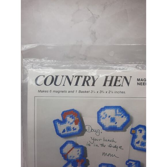 Studio 12 Plastic Canvas Needlepoint Kit Country Hen Magnets and Basket - Picture 4 of 7
